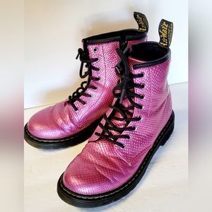 Sz 5 ladies sz 4 men's dr martens purple glossy boots
